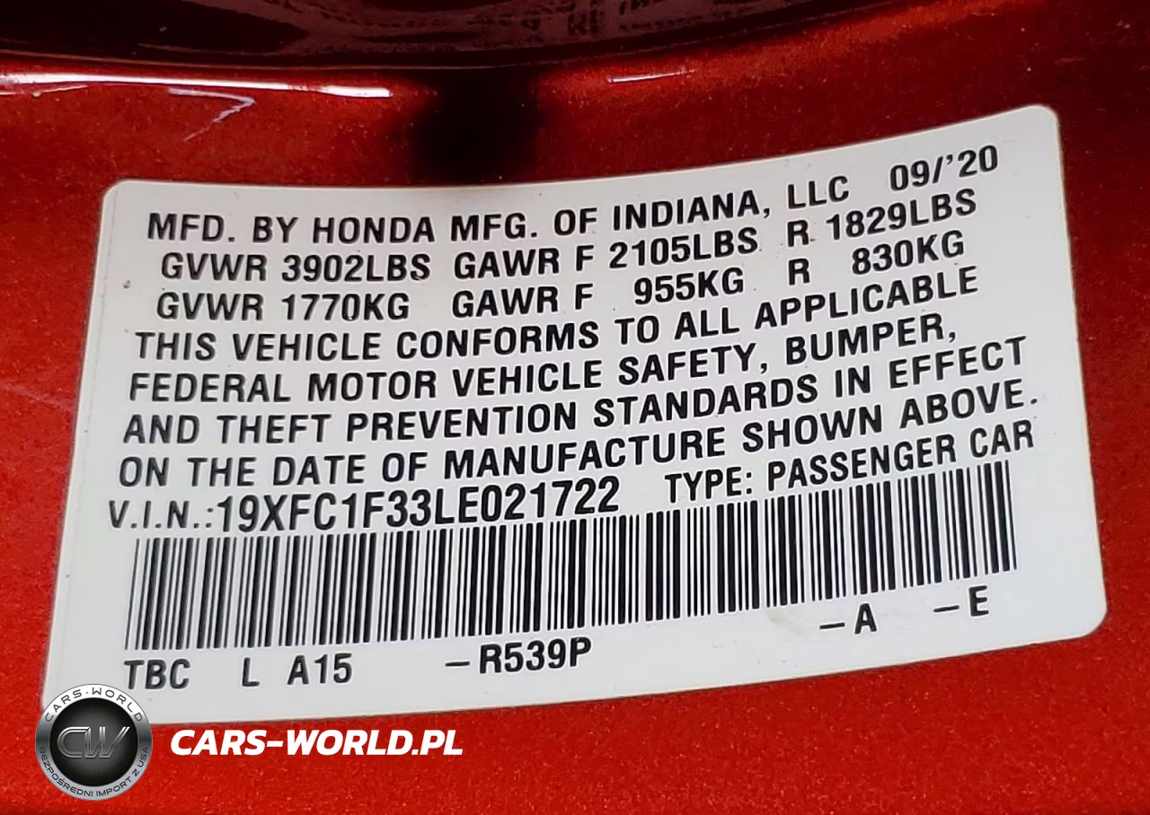 2020 Honda Civic Ex VIN:19XFC1F33LE021722 - 12