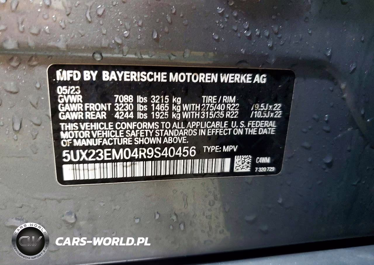 2024 BMW X7 xDrive40I VIN:5UX23EM04R9S40456 - 14