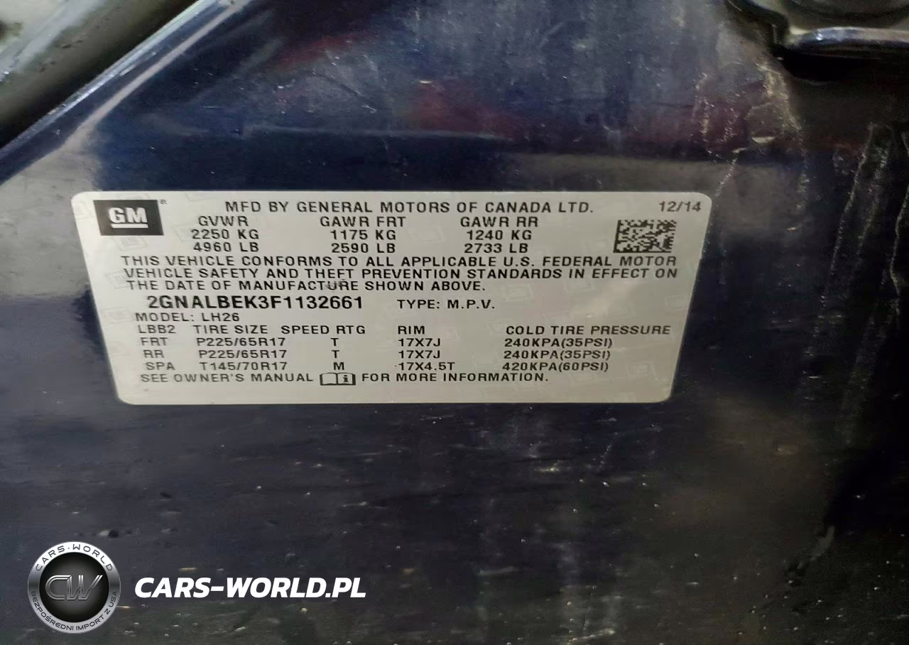2015 Chevrolet Equinox Lt VIN:2GNALBEK3F1132661 - 13