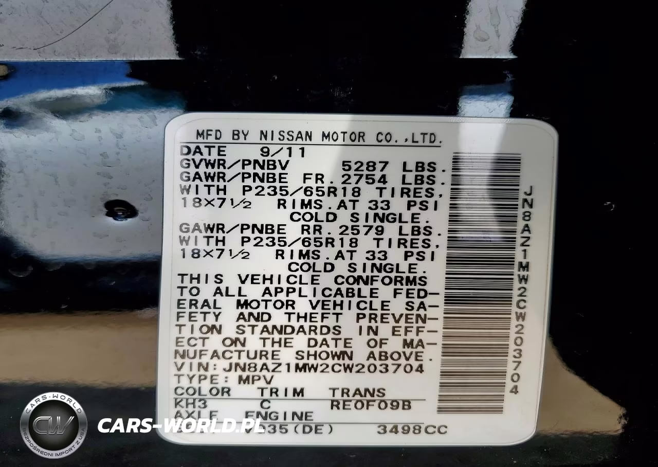2012 Nissan Murano S VIN:JN8AZ1MW2CW203704 - 12
