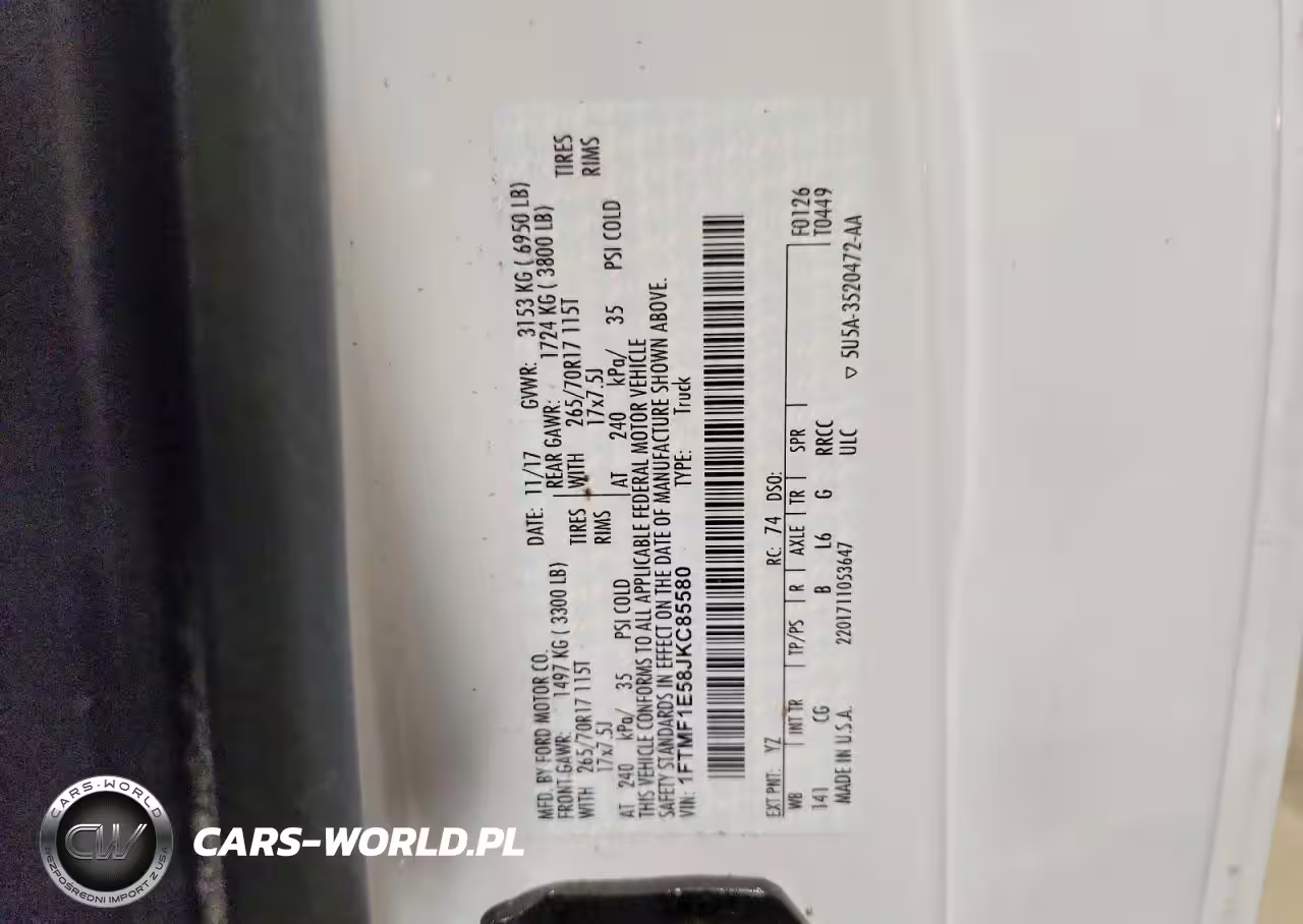 2018 Ford F150 VIN:1FTMF1E58JKC85580 - 12