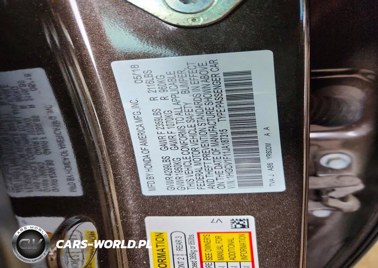 2018 Honda Accord Lx VIN:1HGCV1F11JA187315 - 12