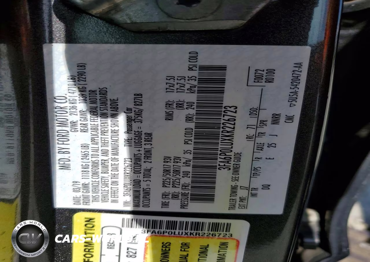 2019 Ford Fusion Se VIN:3FA6P0LUXKR226723 - 12