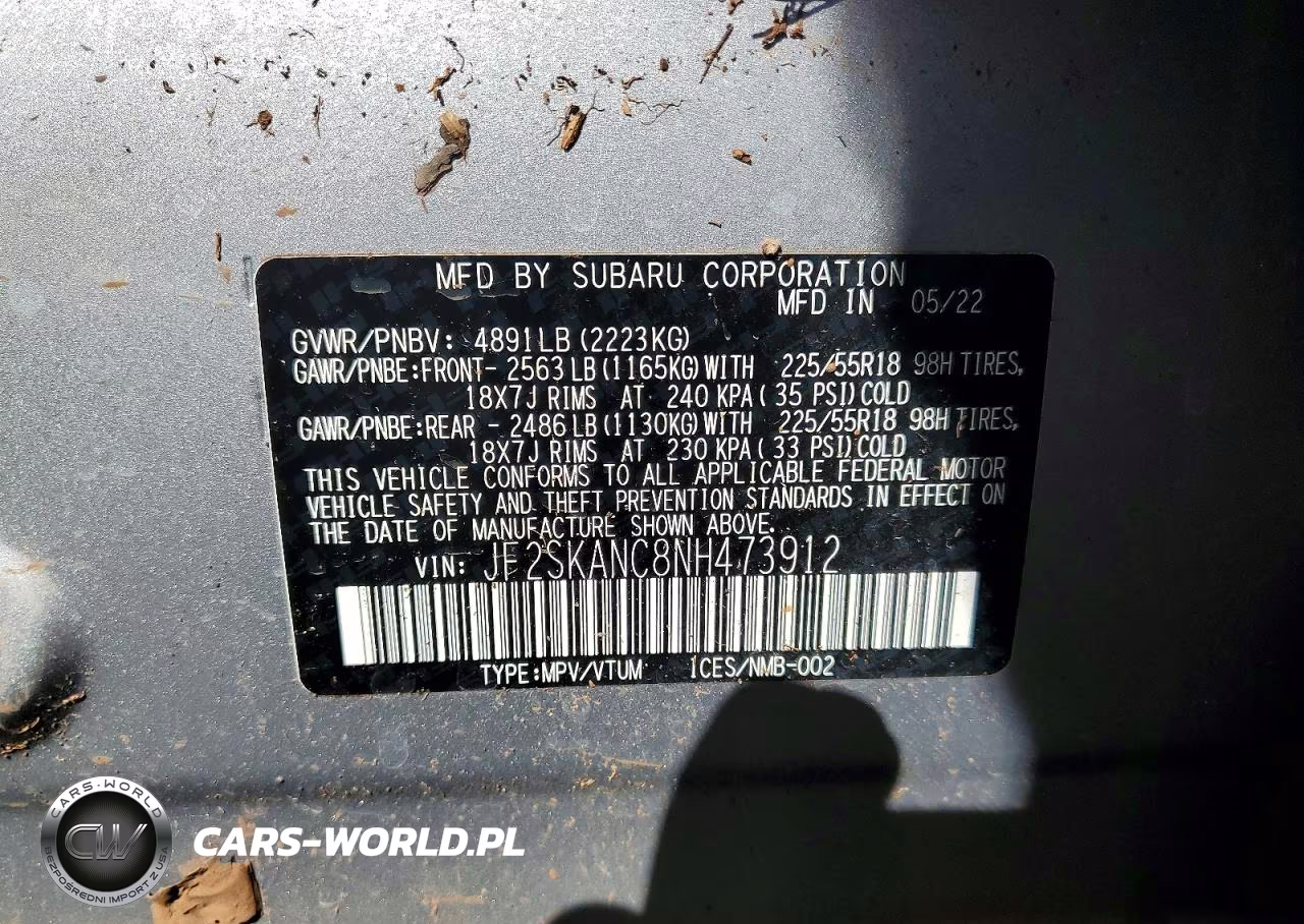 2022 Subaru Forester Limited VIN:JF2SKANC8NH473912 - 13