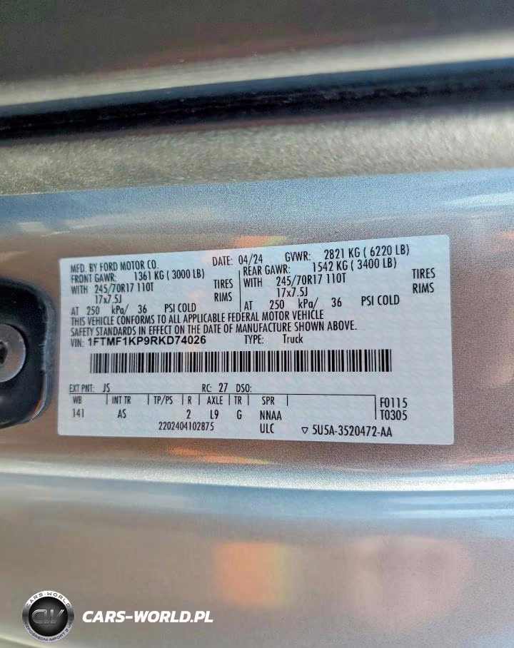 2024 Ford F150 Xl VIN:1FTMF1KP9RKD74026 - 12