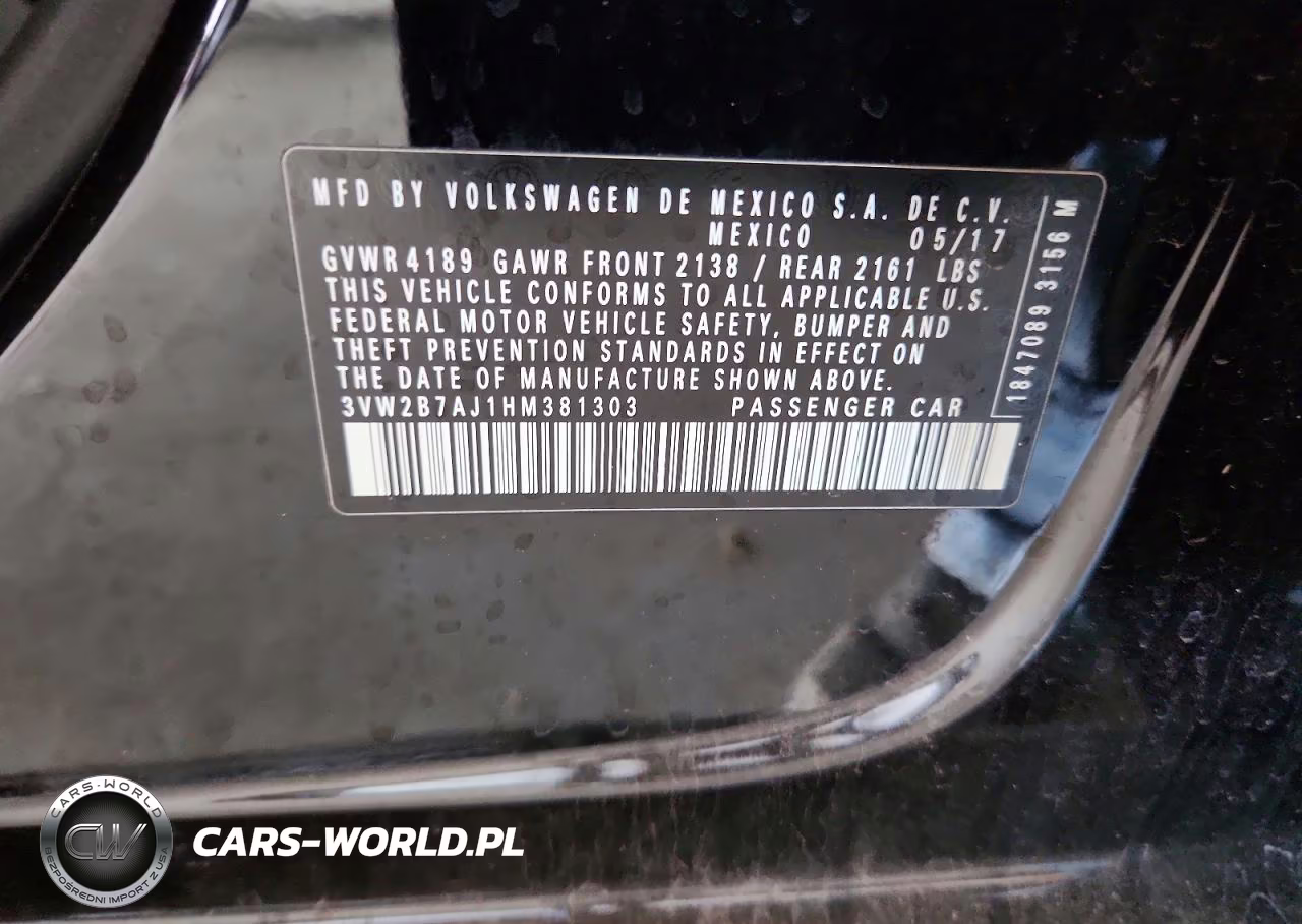2017 Volkswagen Jetta S VIN:3VW2B7AJ1HM381303 - 12
