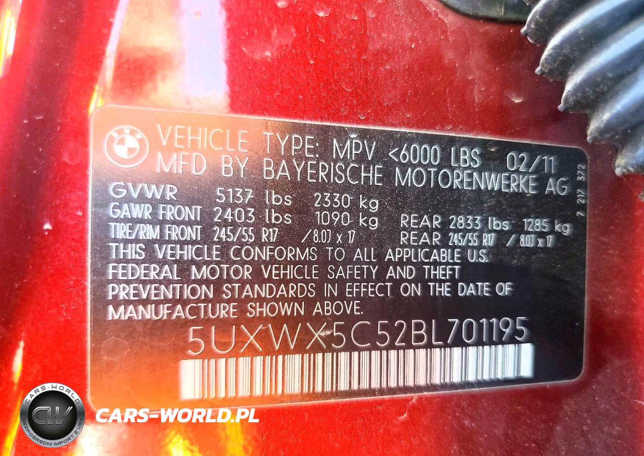 2011 BMW X3 xDrive28I VIN:5UXWX5C52BL701195 - 12