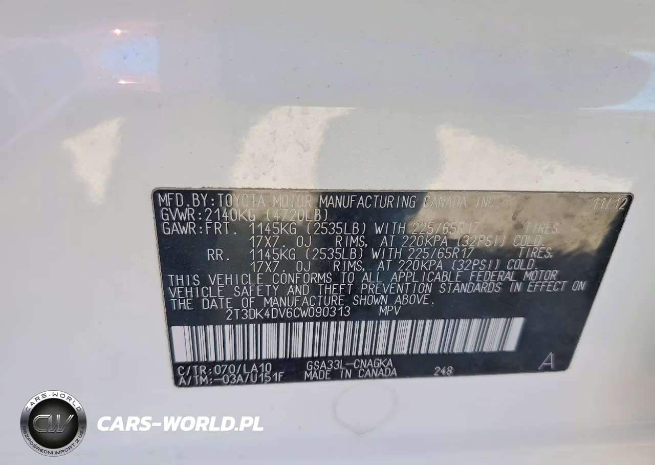 2012 Toyota Rav4 Limited VIN:2T3DK4DV6CW090313 - 12