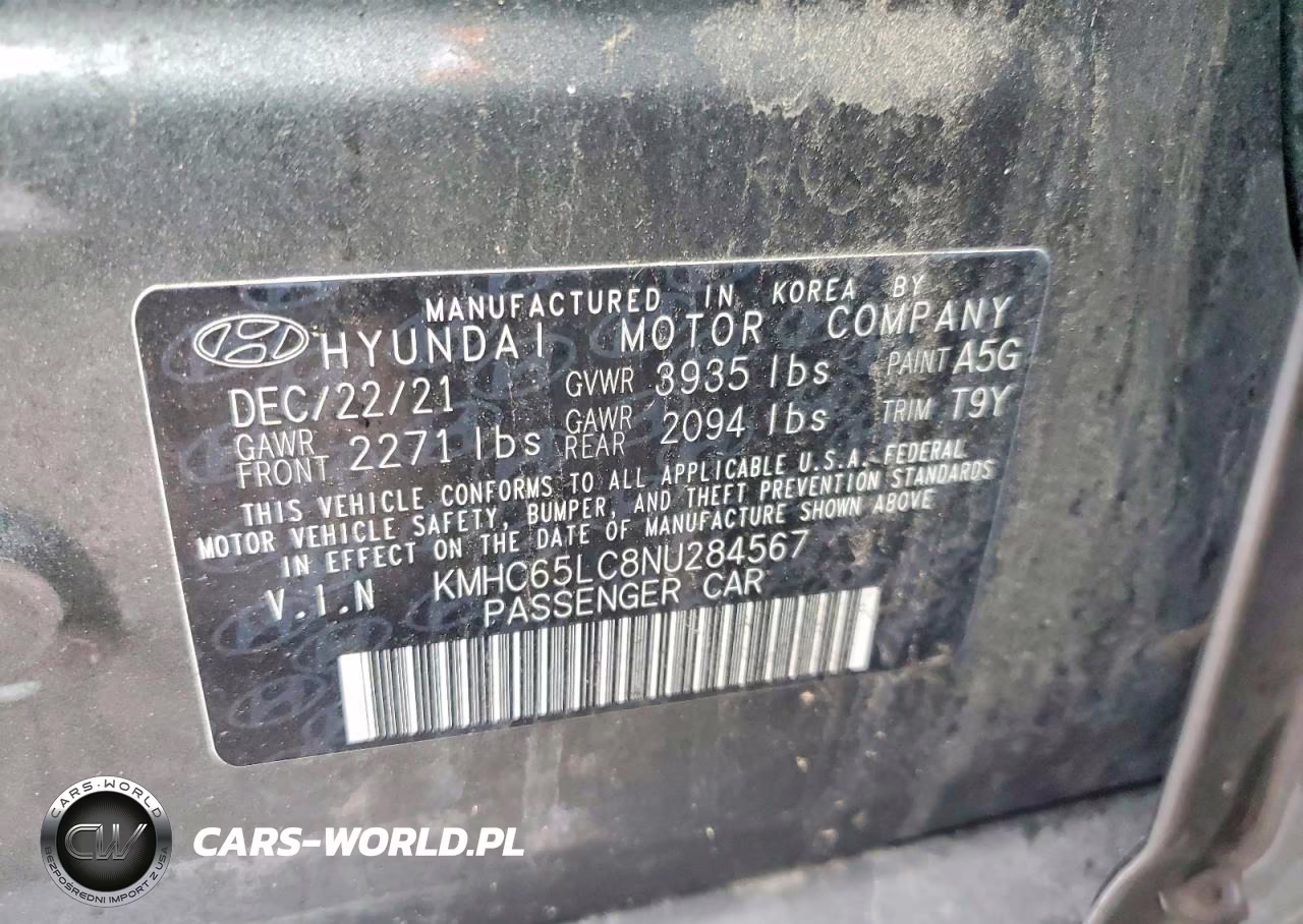 2022 Hyundai Ioniq Hybrid Blue VIN:KMHC65LC8NU284567 - 12