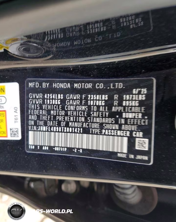 2026 Honda Civic Sport Touring VIN:JHMFL4H98TX001421 - 12