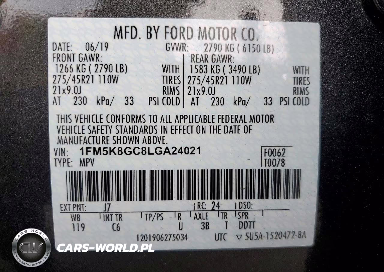 2020 Ford Explorer St VIN:1FM5K8GC8LGA24021 - 13