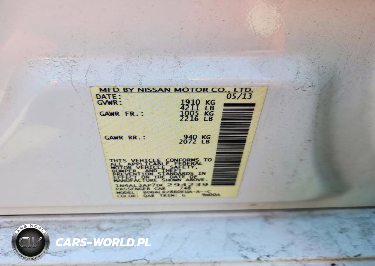 2013 Nissan Altima 2.5 VIN:1N4AL3AP7DC294239 - 12