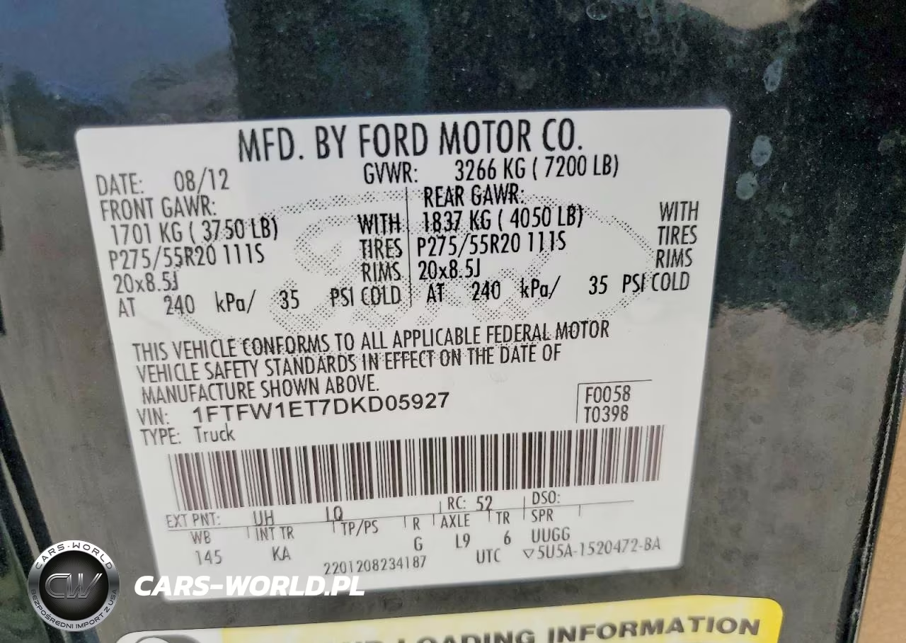 2013 Ford F150 Supercrew VIN:1FTFW1ET7DKD05927 - 12