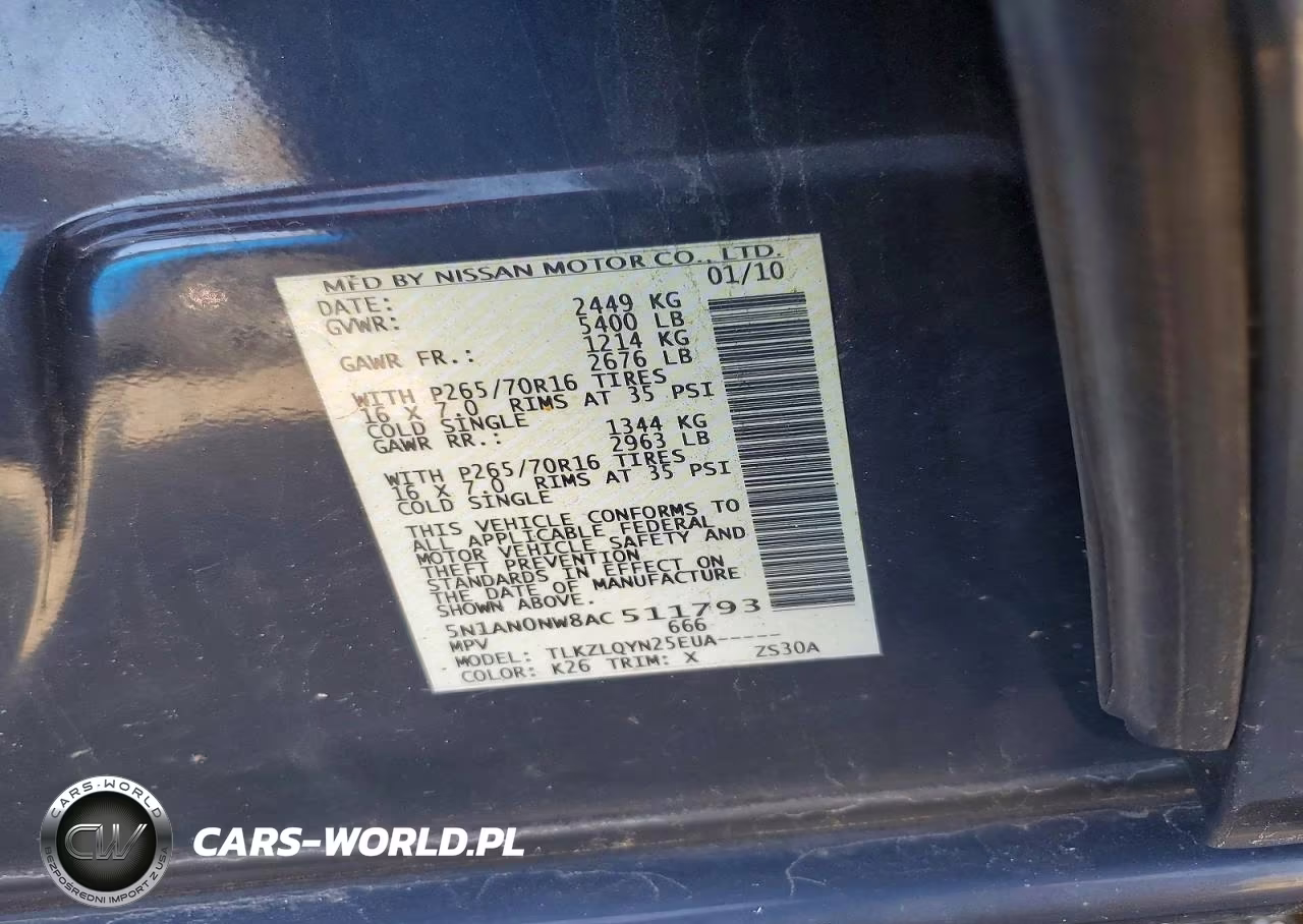 2010 Nissan Xterra X VIN:5N1AN0NW8AC511793 - 12