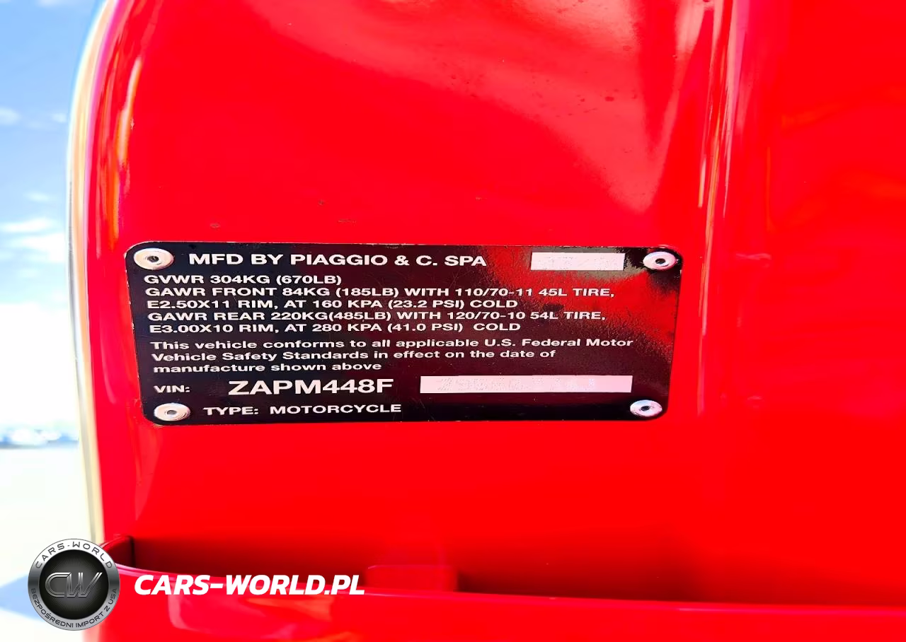 2015 Vespa 150 Cc Scooter VIN:ZAPM448F295603343 - 9