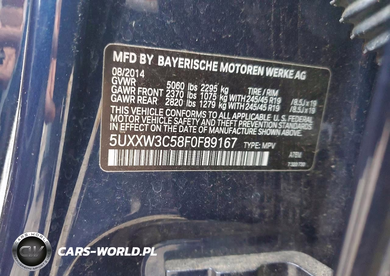2015 BMW X4 xDrive28I VIN:5UXXW3C58F0F89167 - 13