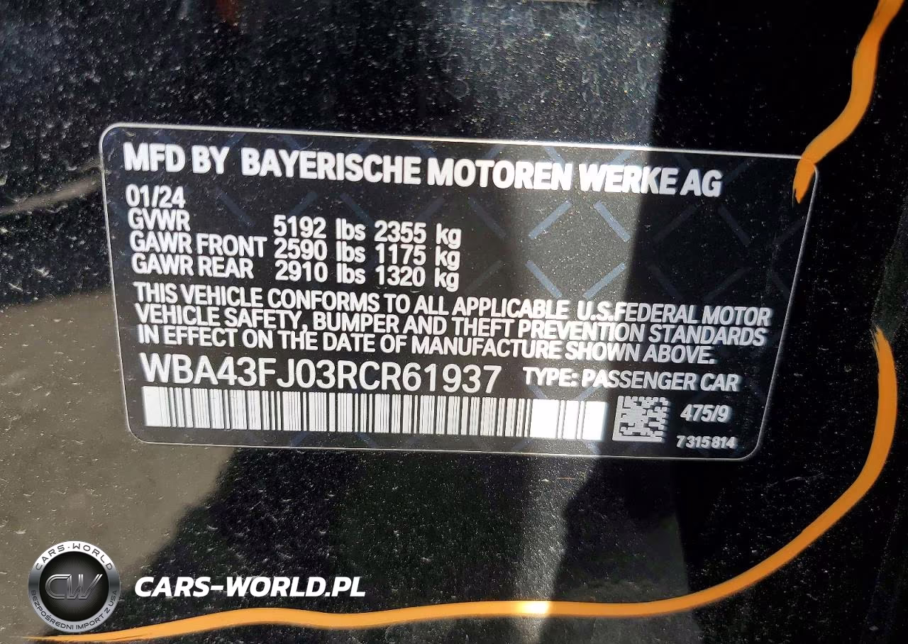 2024 BMW 530 I VIN:WBA43FJ03RCR61937 - 12