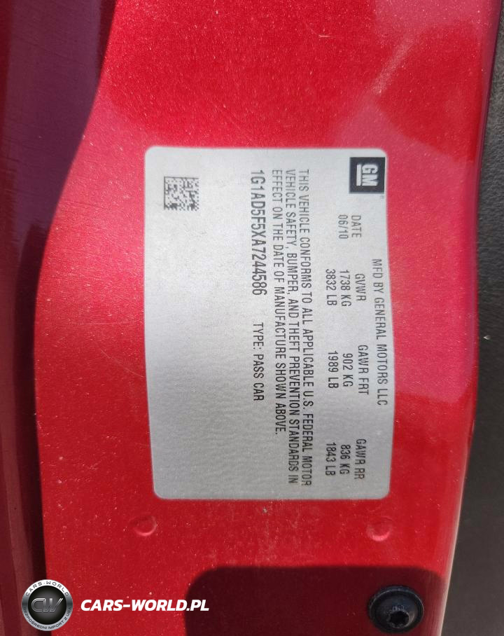 2010 Chevrolet Cobalt 1Lt VIN:1G1AD5F5XA7244586 - 12