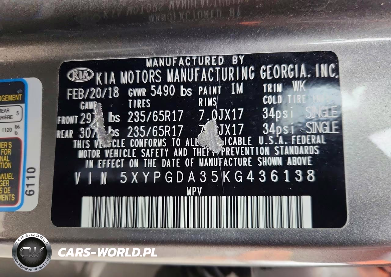 2019 Kia Sorento Lx VIN:5XYPGDA35KG436138 - 13