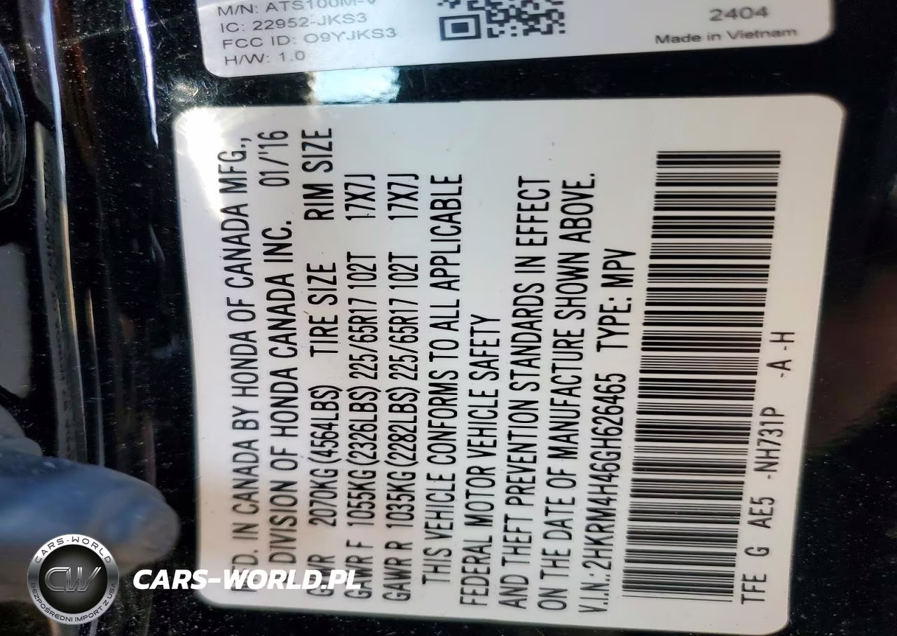 2016 Honda Cr-V Se VIN:2HKRM4H46GH626465 - 12