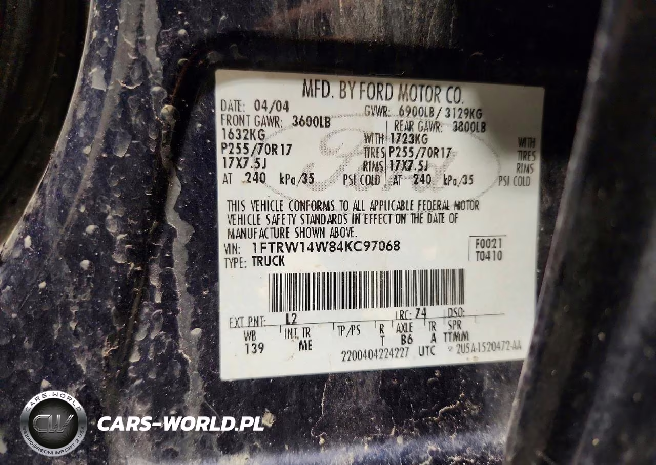 2004 Ford F150 Supercrew VIN:1FTRW14W84KC97068 - 12