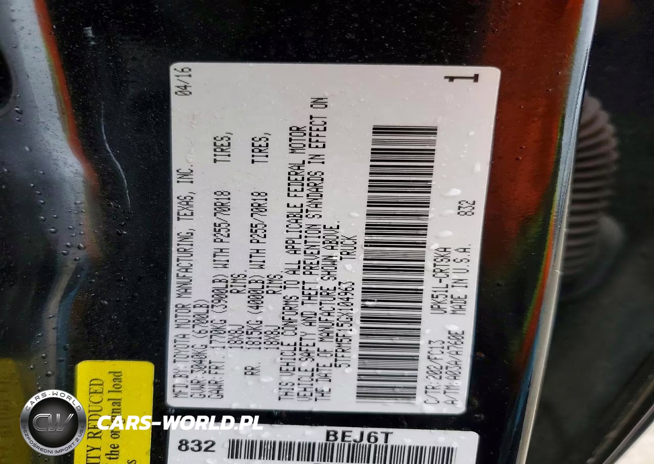 2016 Toyota Tundra Sr5 VIN:5TFRM5F15GX104963 - 12