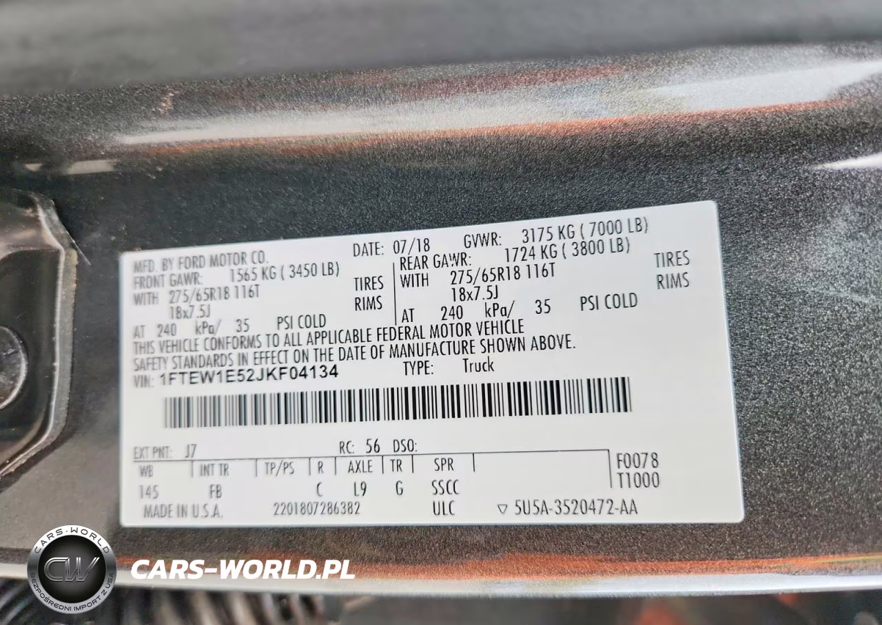 2018 Ford F150 Supercrew VIN:1FTEW1E52JKF04134 - 12