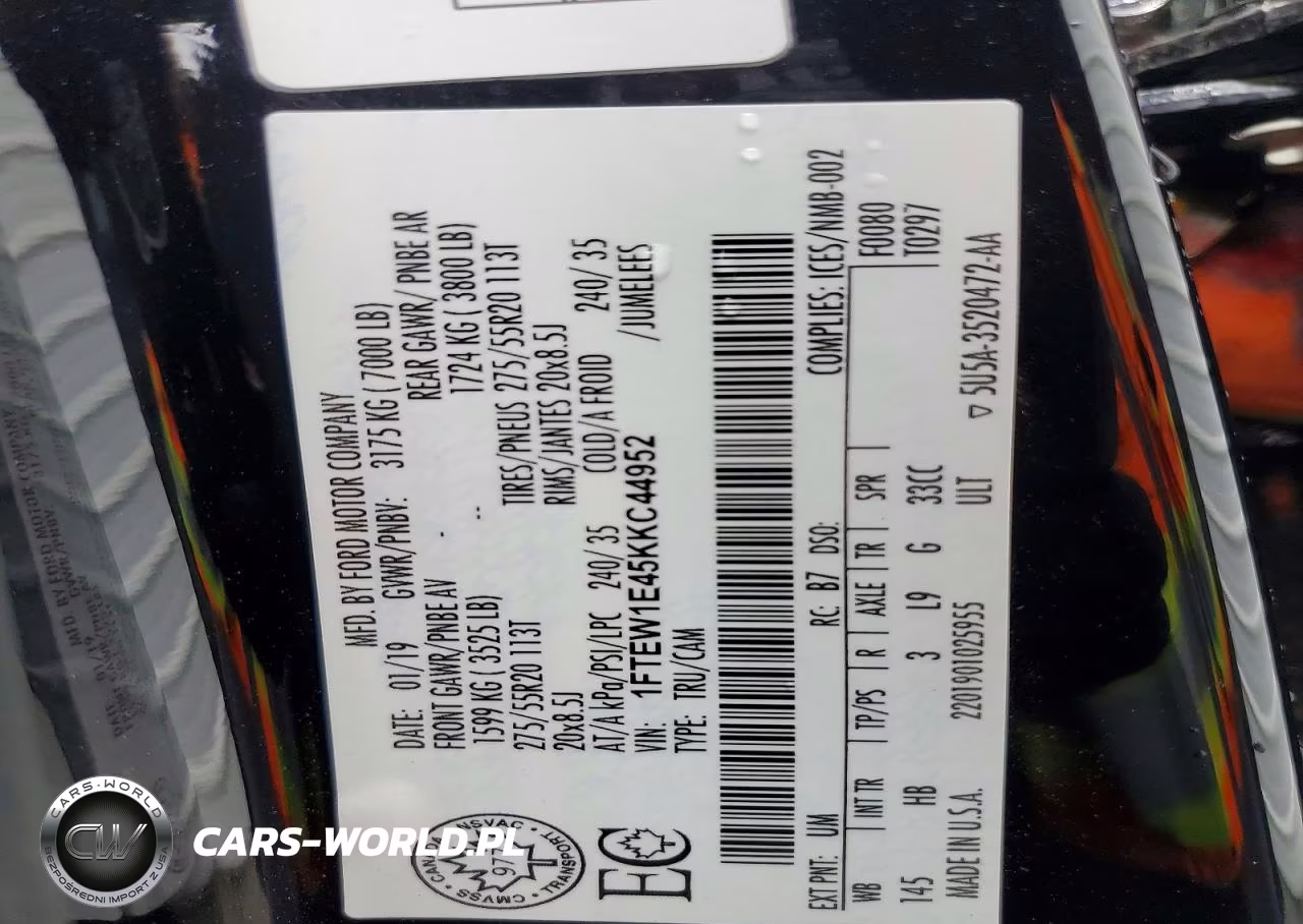 2019 Ford F150 Supercrew VIN:1FTEW1E45KKC44952 - 12