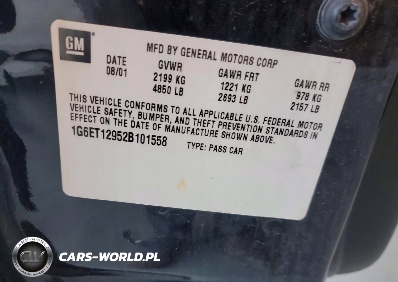 2002 Cadillac Eldorado Touring VIN:1G6ET12952B101558 - 12