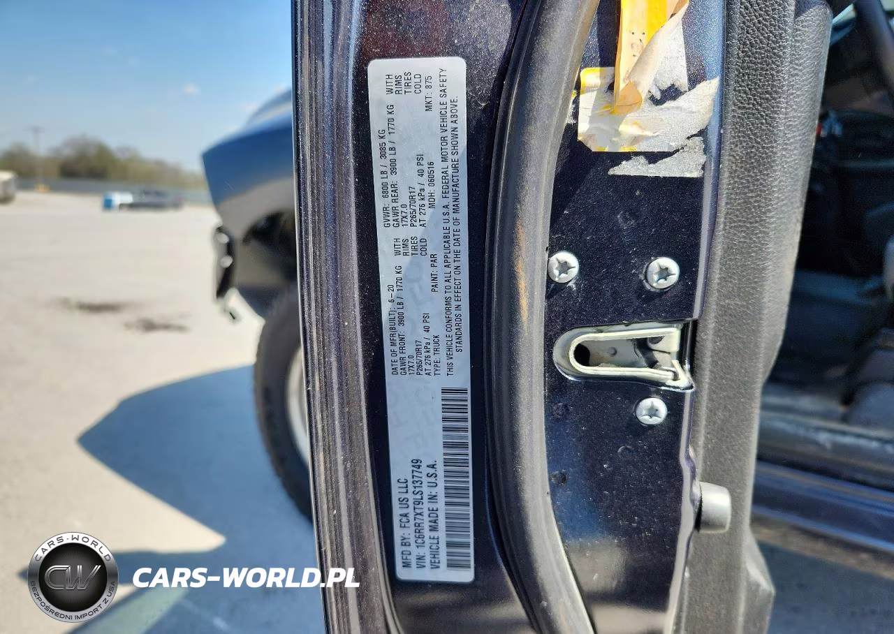 2020 Ram 1500 Classic Ssv VIN:1C6RR7XT9LS137749 - 12