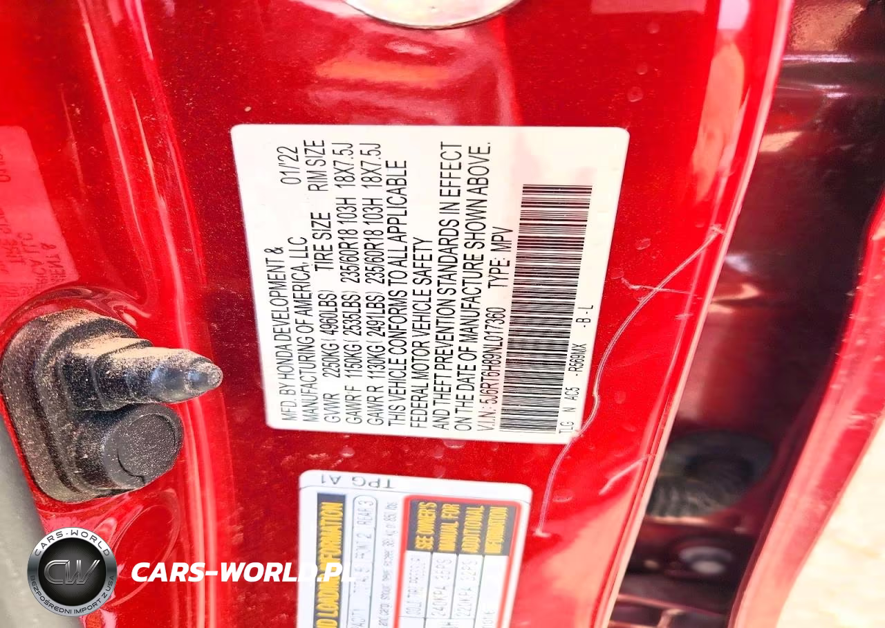 2022 Honda Cr-V Exl VIN:5J6RT6H89NL017360 - 13