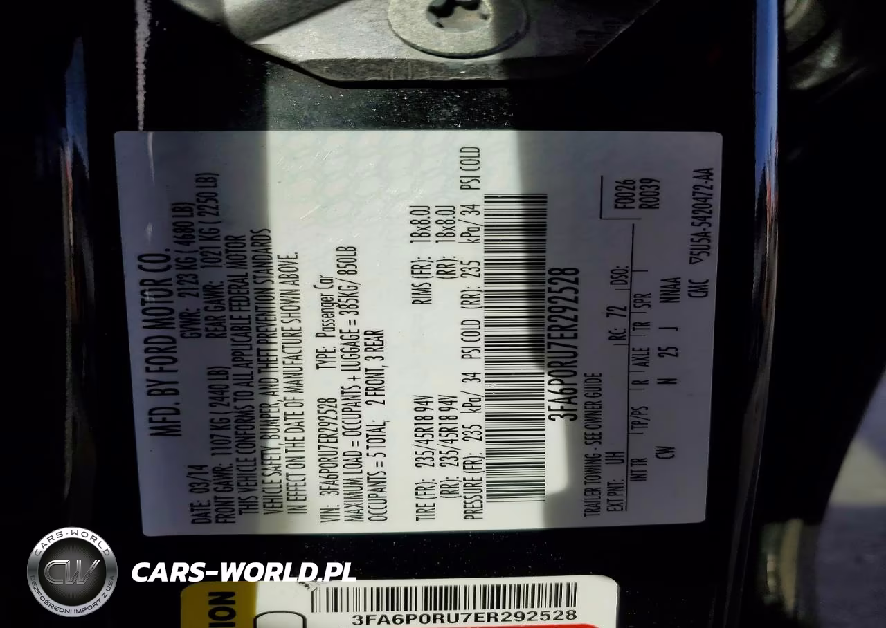 2014 Ford Fussion VIN:3FA6P0RU7ER292528 - 12