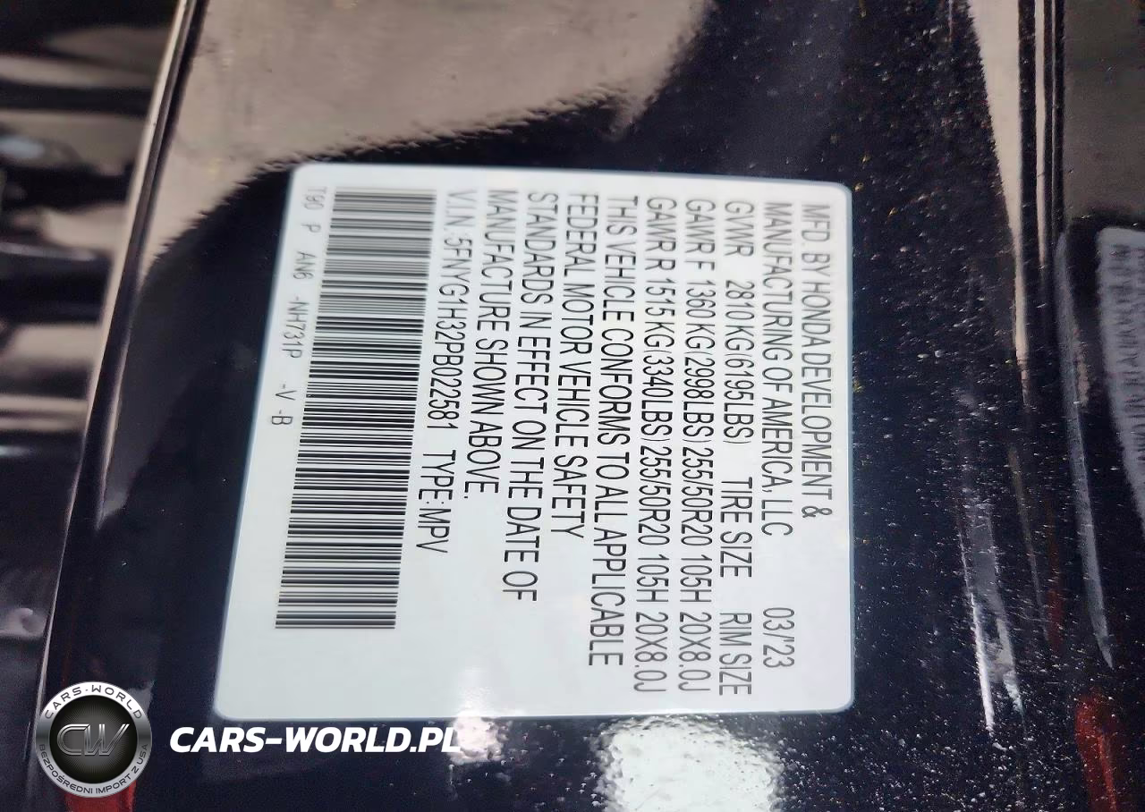 2023 Honda Pilot Sport VIN:5FNYG1H32PB022581 - 13