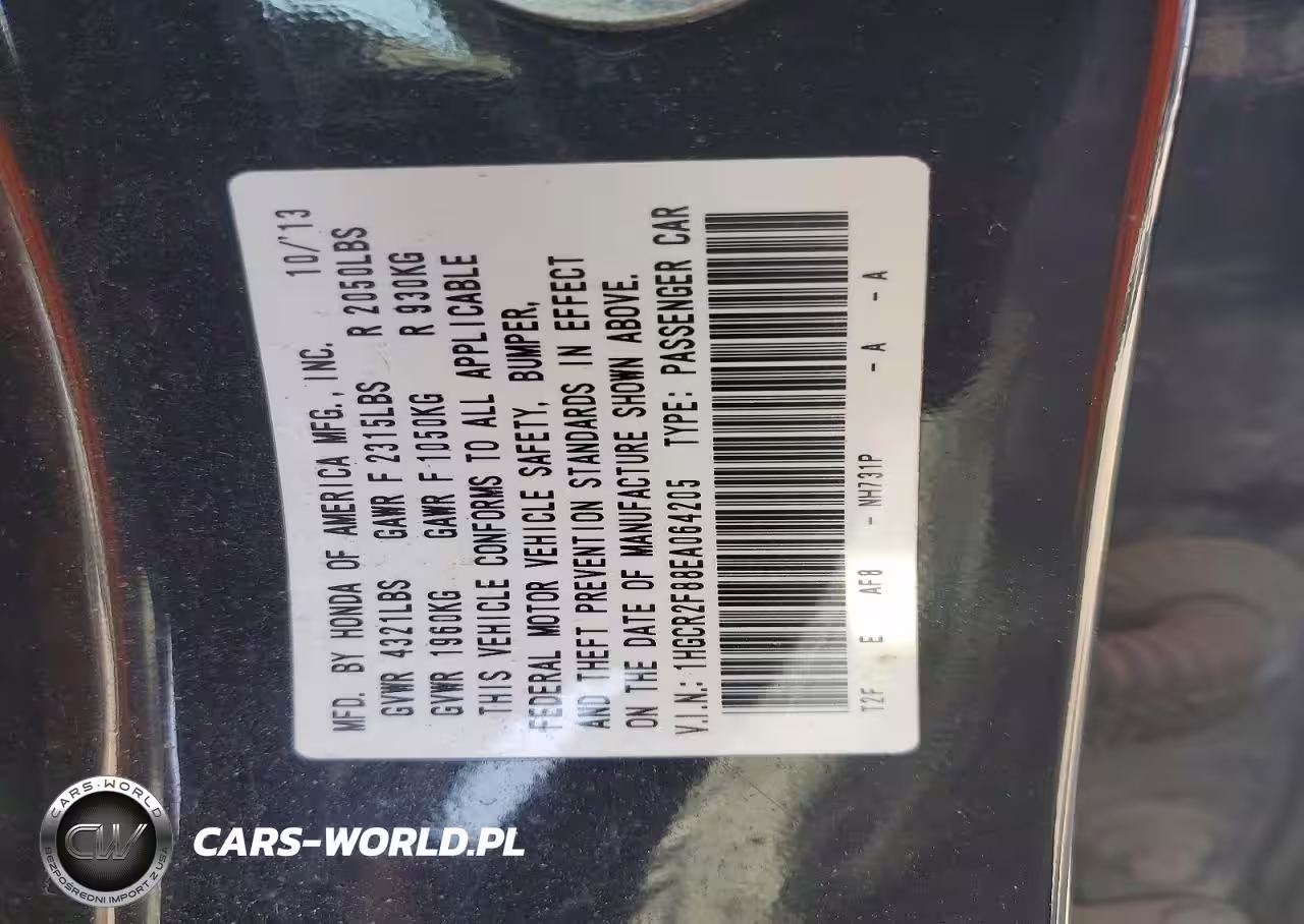 2014 Honda Accord Exl VIN:1HGCR2F88EA064205 - 12