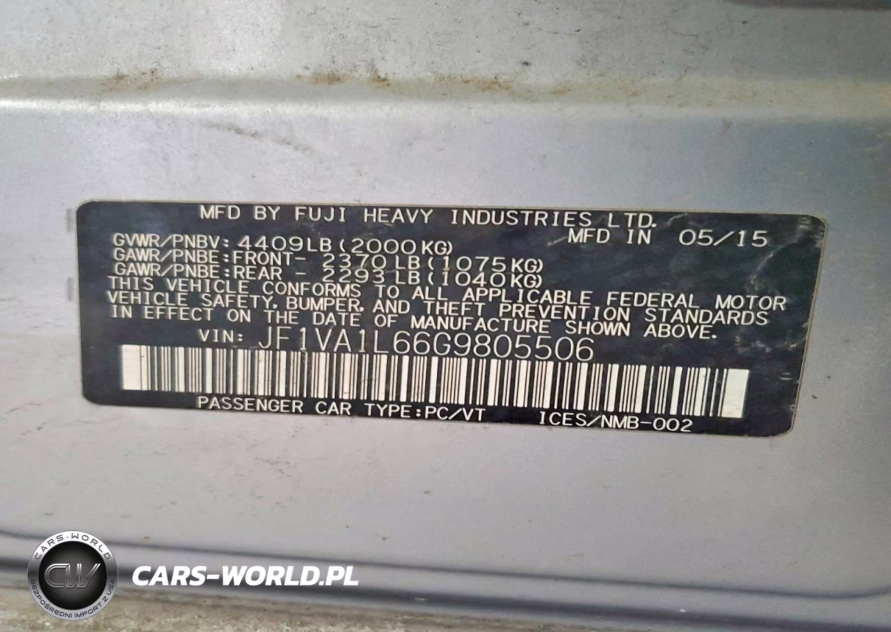 2016 Subaru Wrx Limited VIN:JF1VA1L66G9805506 - 12