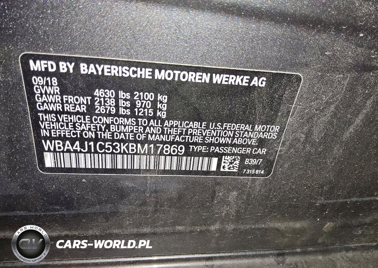 2019 BMW 430I Gran Coupe VIN:WBA4J1C53KBM17869 - 12