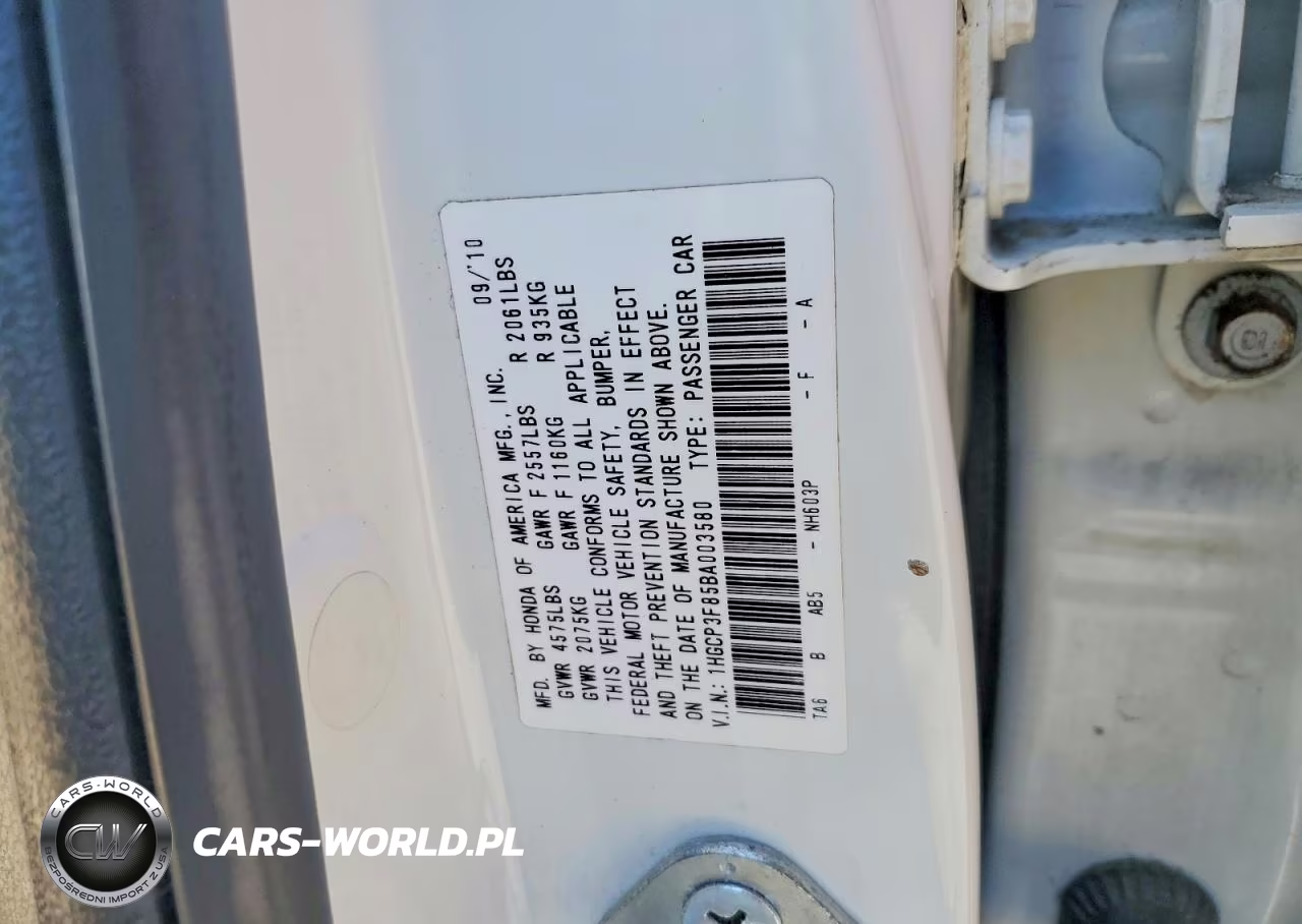 2011 Honda Accord Exl VIN:1HGCP3F85BA003580 - 12