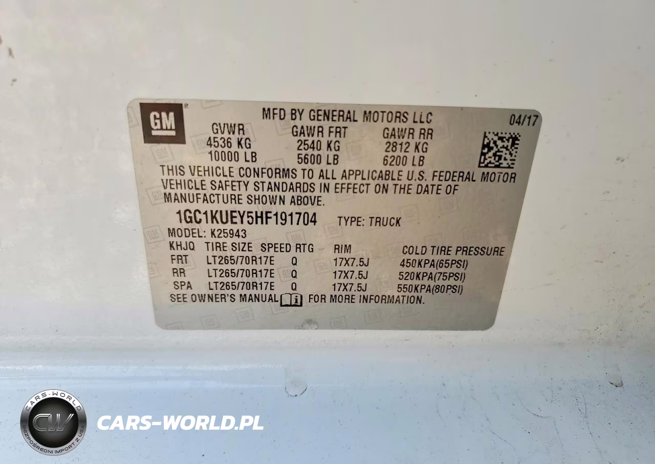 2017 Chevrolet Silverado K2500 Heavy Duty VIN:1GC1KUEY5HF191704 - 12