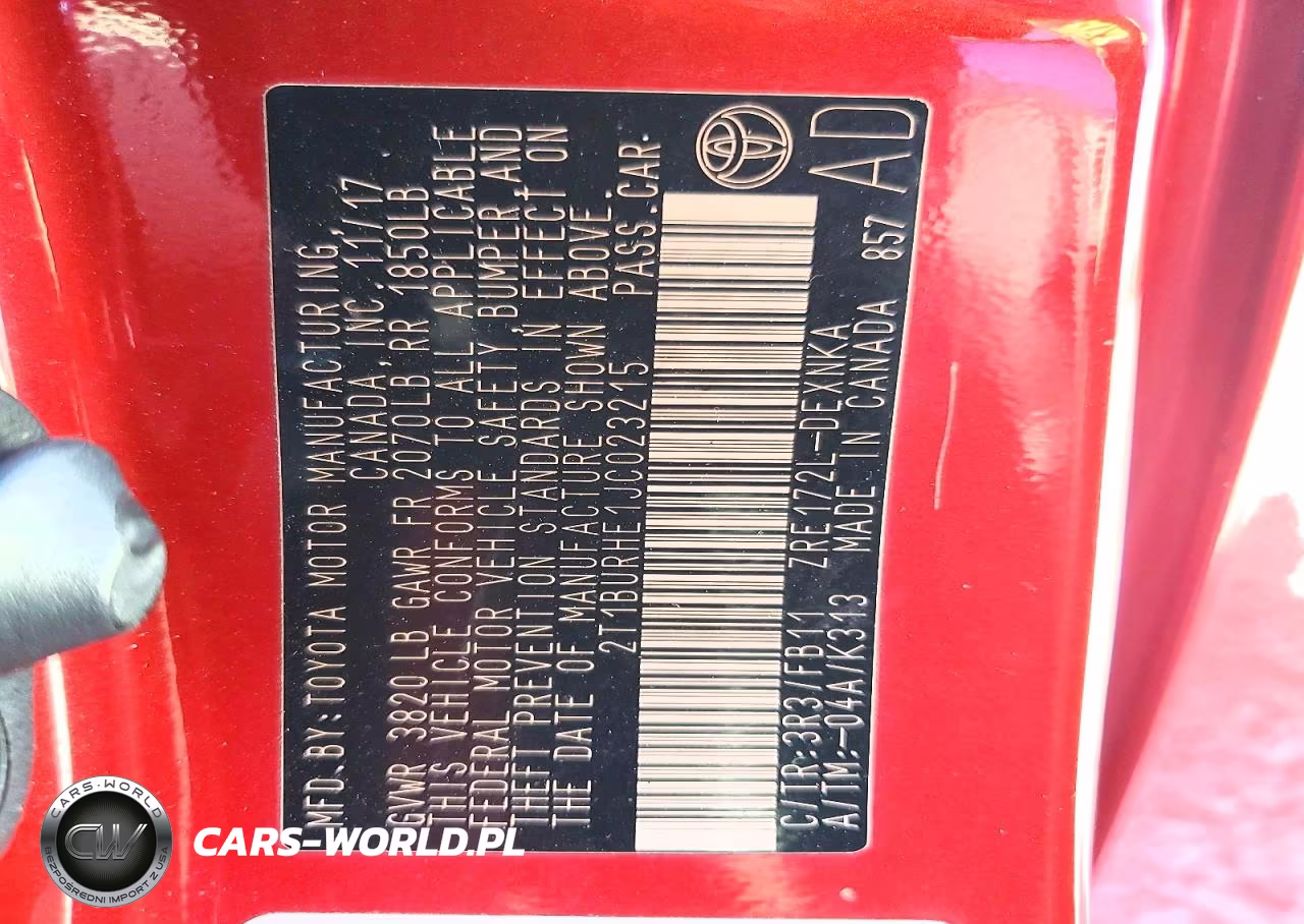 2018 Toyota Corolla Le VIN:2T1BURHE1JC023215 - 13