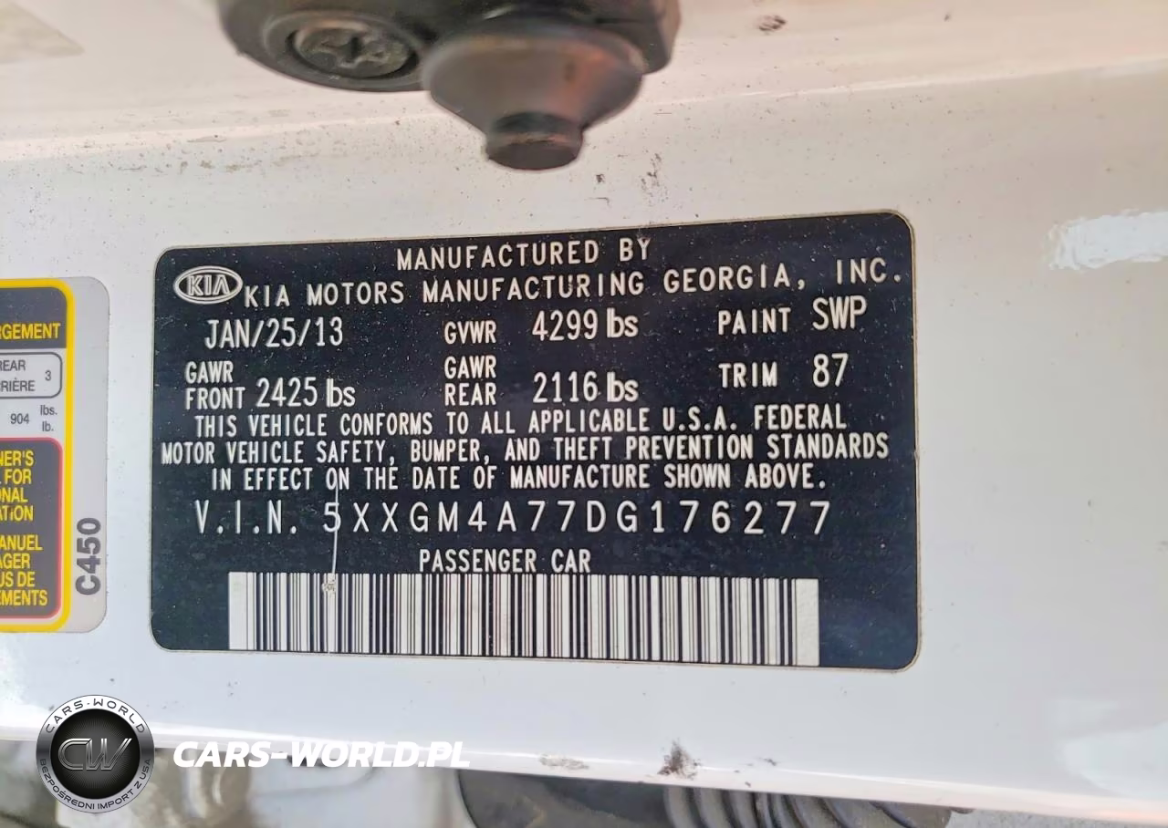 2013 Kia Optima Lx VIN:5XXGM4A77DG176277 - 12