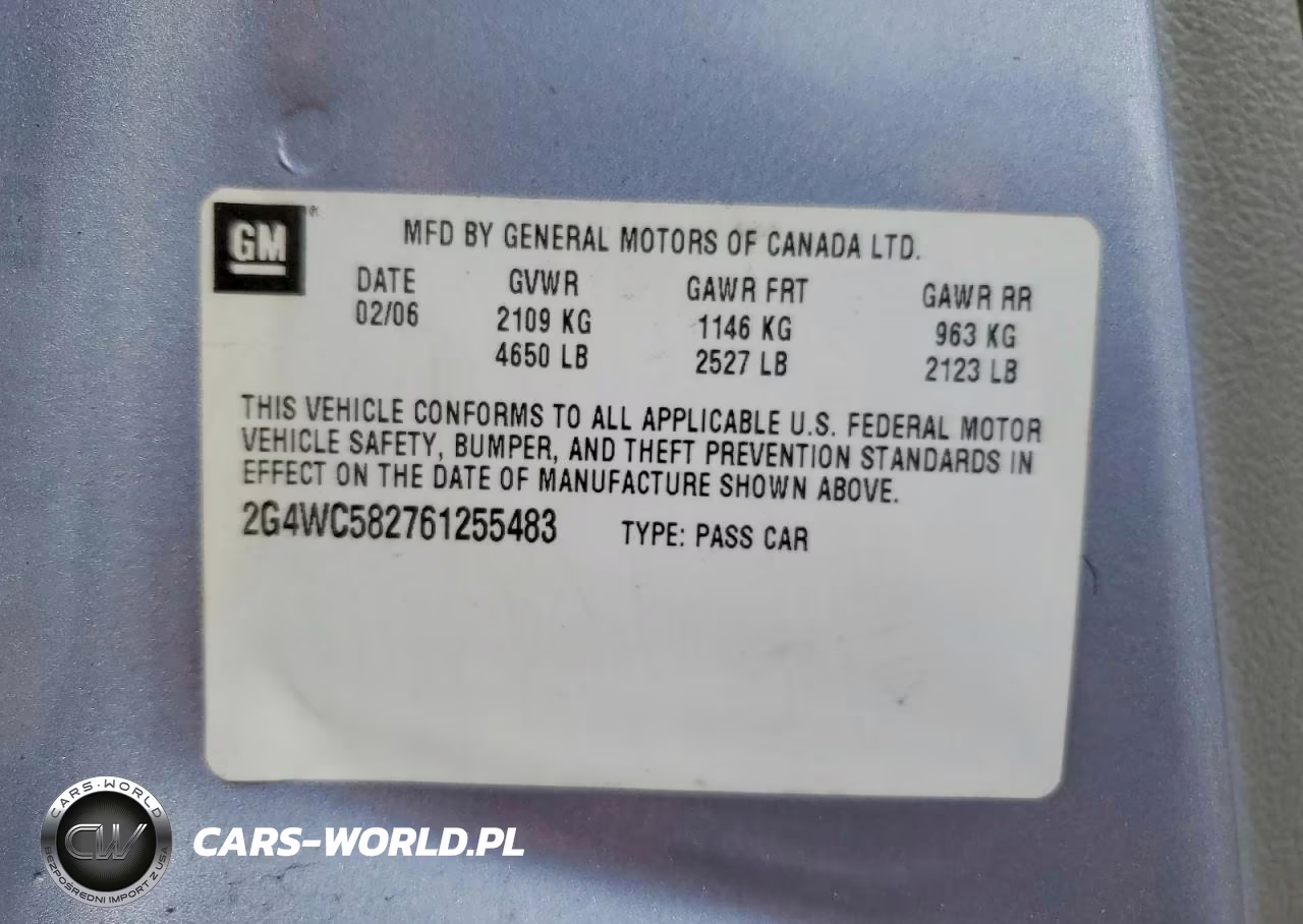 2006 Buick Lacrosse Cx VIN:2G4WC582761255483 - 12