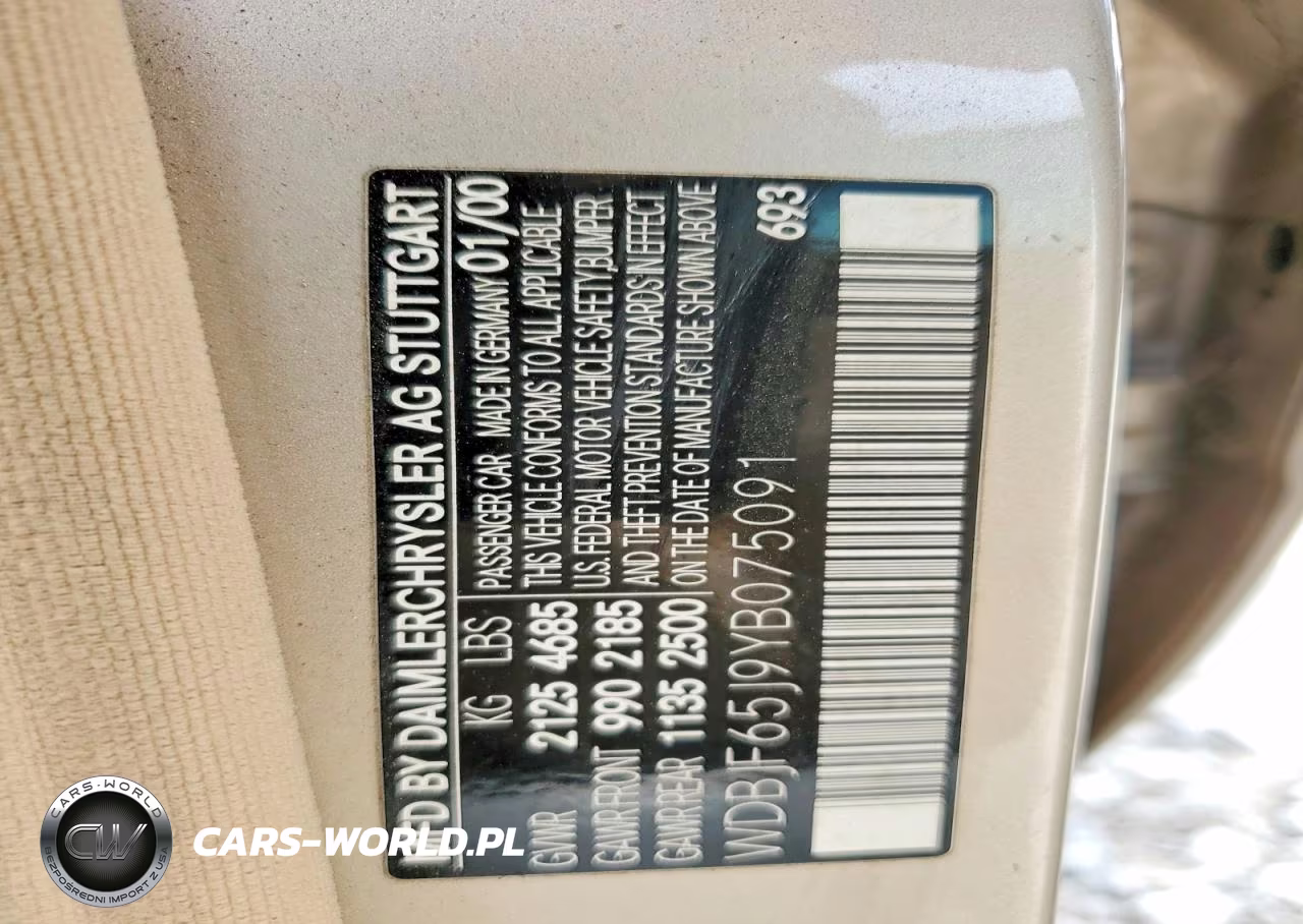 2000 Mercedes-Benz E 320 VIN:WDBJF65J9YB075091 - 12