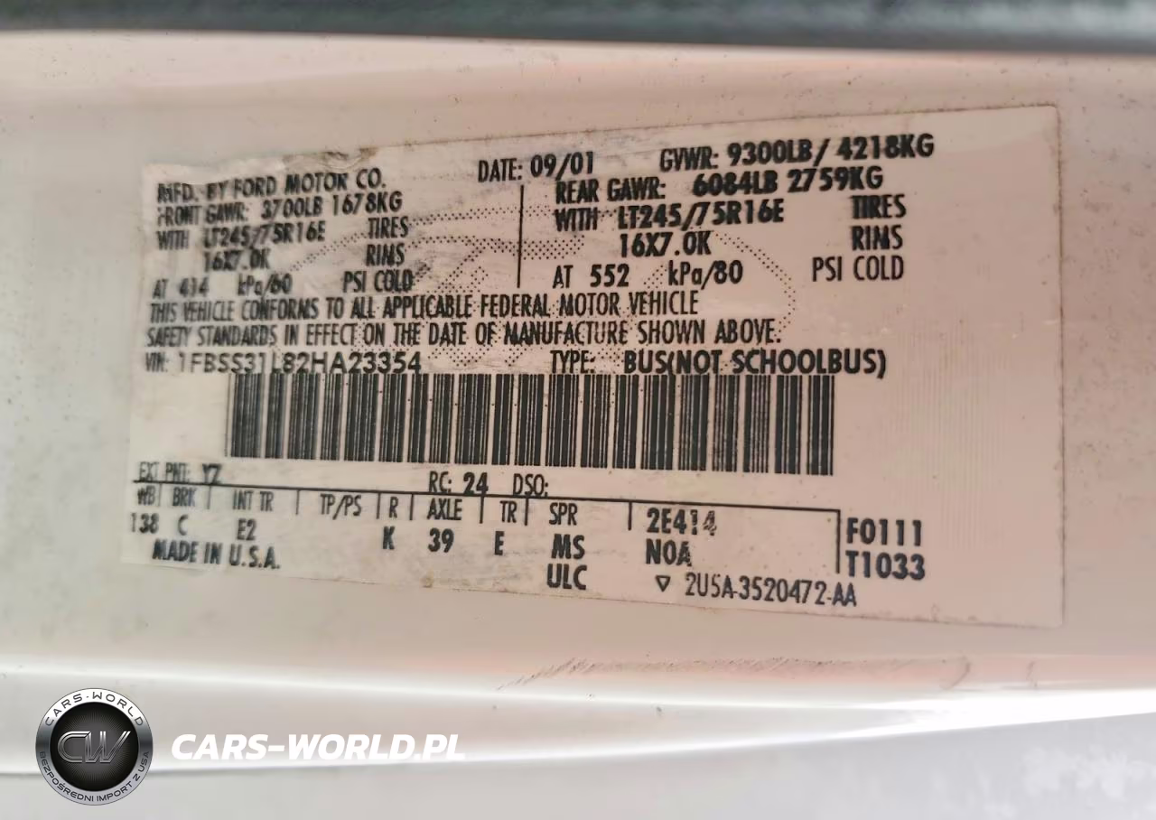 2002 Ford Econoline E350 Super Duty Wagon VIN:1FBSS31L82HA23354 - 14