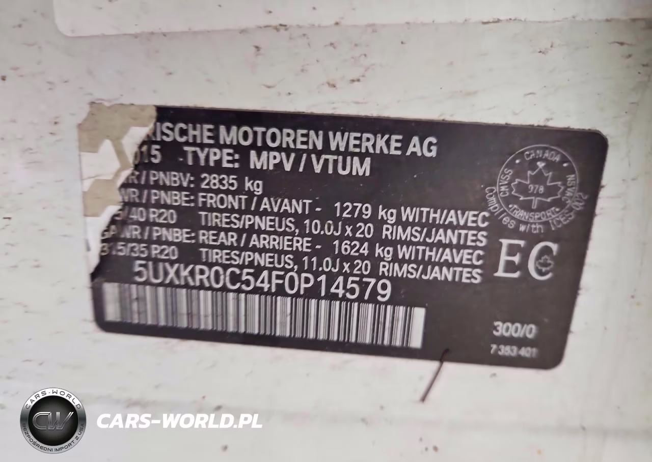 2015 BMW Motorrad X5 VIN:5UXKR0C54F0P14579 - 14