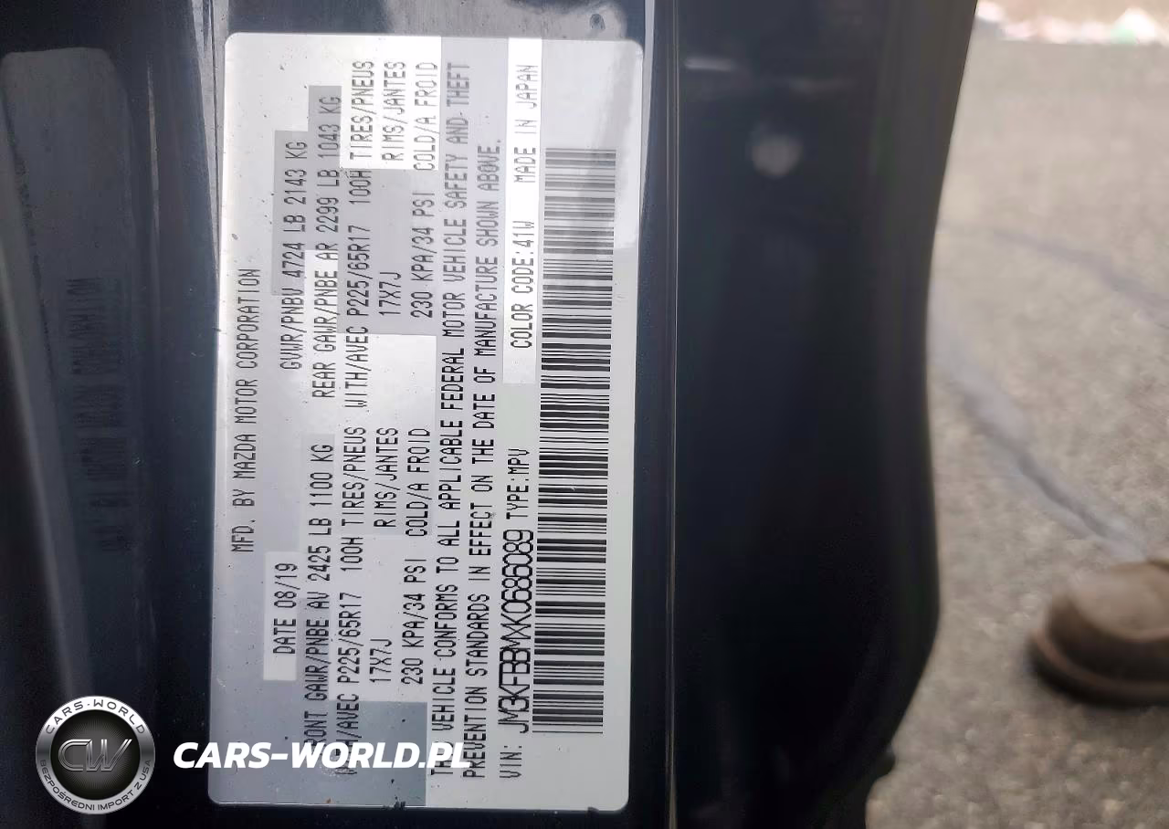 2019 Mazda Cx-5 Sport VIN:JM3KFBBMXK0686089 - 12