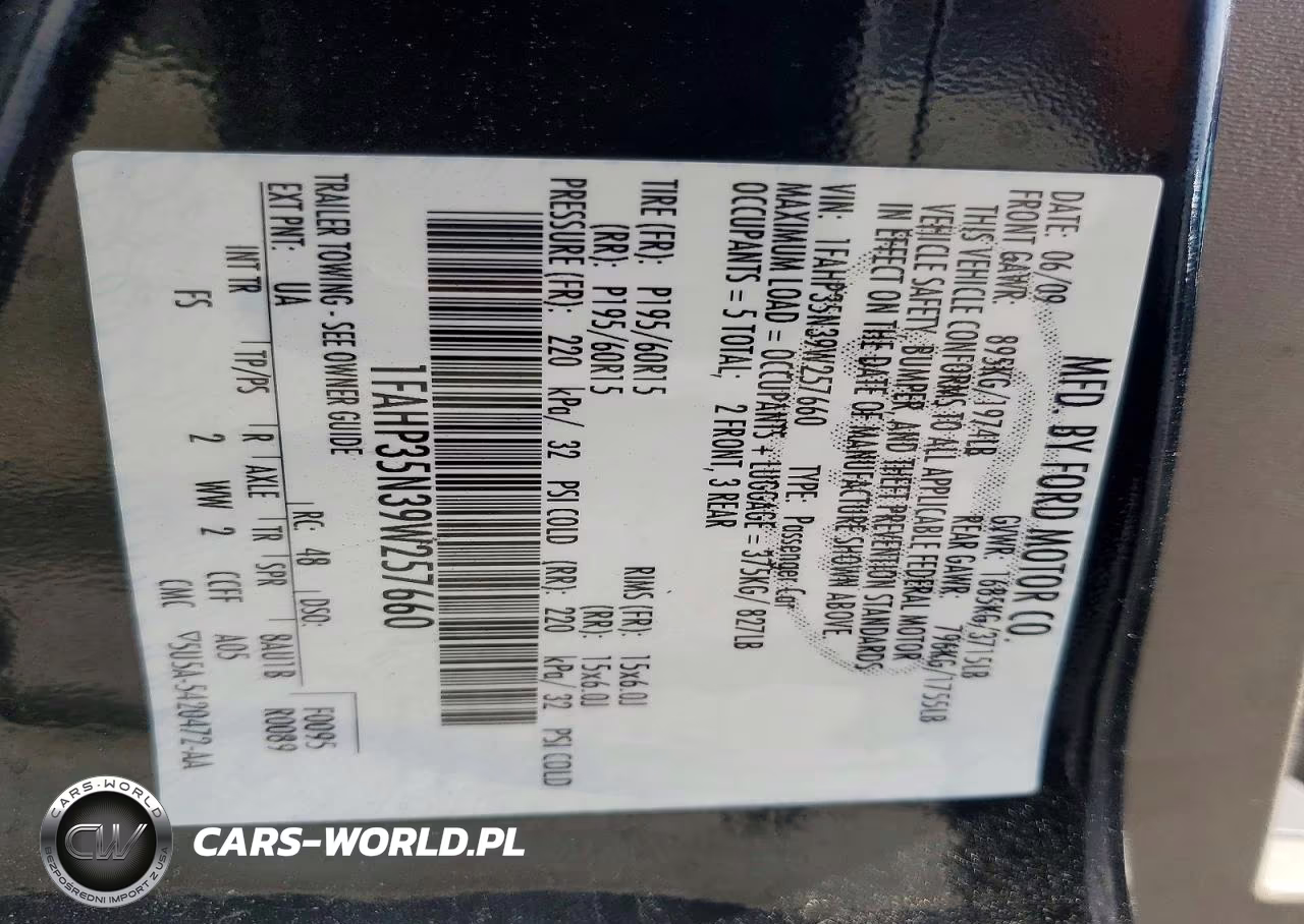 2009 Ford Focus Se VIN:1FAHP35N39W257660 - 12