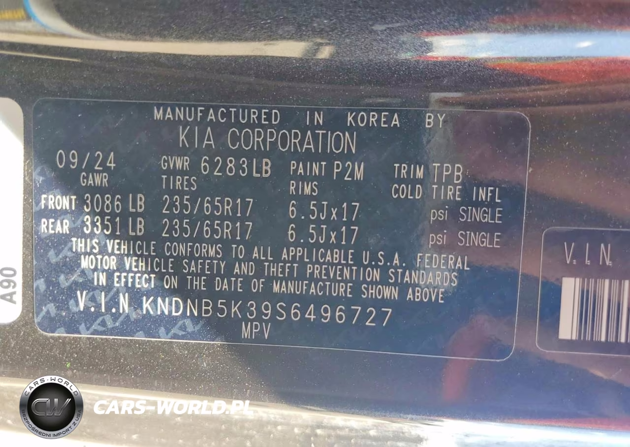 2025 Kia Carnival Lxs VIN:KNDNB5K39S6496727 - 14