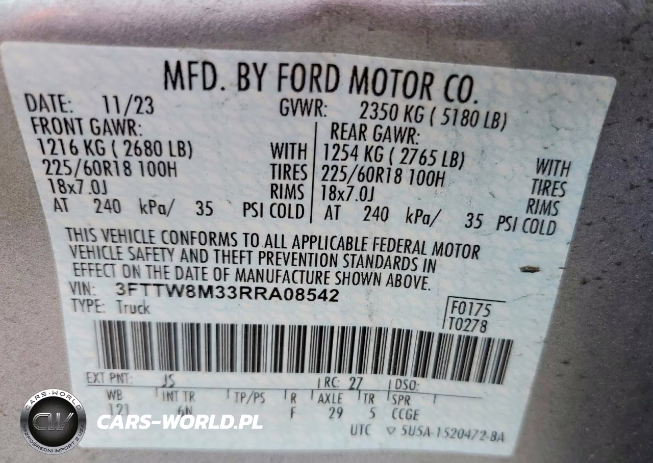 2024 Ford Maverick Lariat VIN:3FTTW8M33RRA08542 - 12