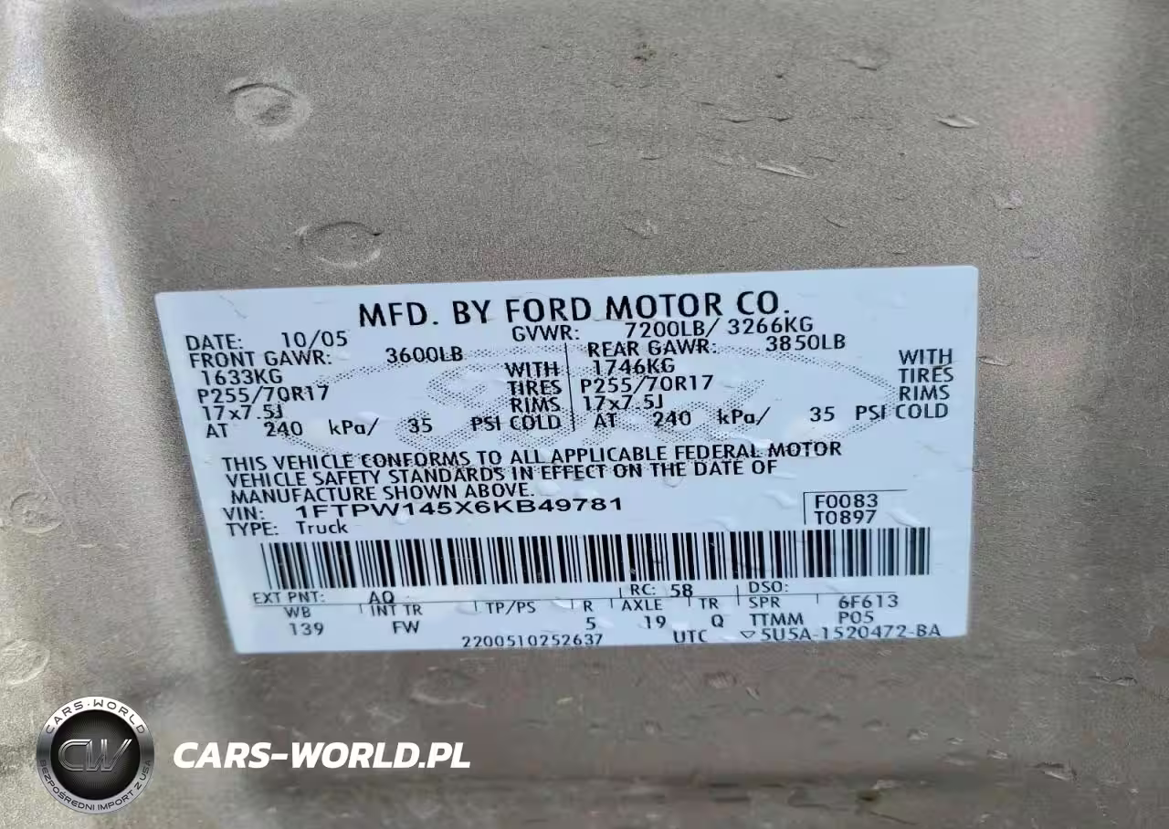 2006 Ford F150 Supercrew VIN:1FTPW145X6KB49781 - 12
