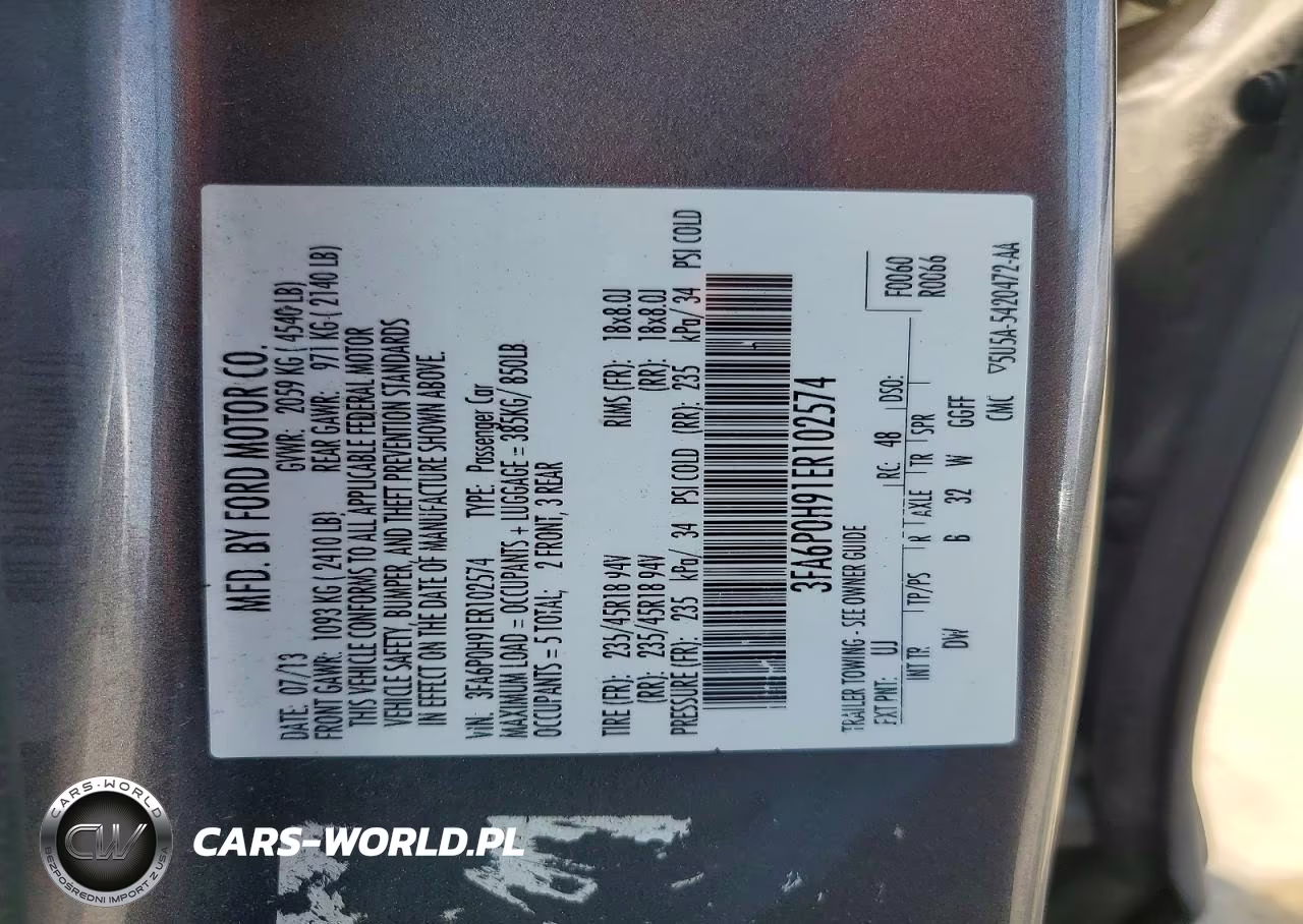 2014 Ford Fusion Se VIN:3FA6P0H91ER102574 - 12